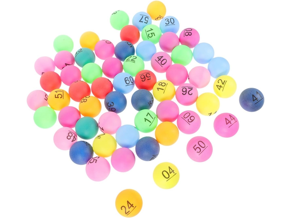 Juego De 90 Pelotas De Plástico Numeradas Y Coloridas, Fáciles De Usar, De Comercio Justo, Ideales Para Actividades Grupales Y Fiestas.