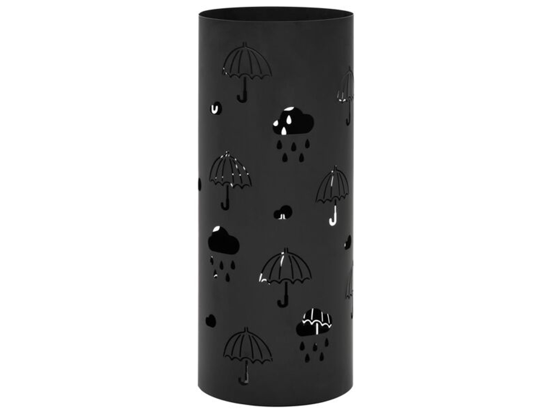 Paragüero de acero negro Vidaxl Jortmrd
