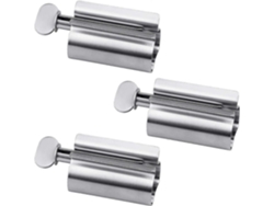 Conjunto De 3 Exprimidores De Pasta Dental De Acero Inoxidable Giratorio Para Ahorrar Y Usar Con Facilidad
