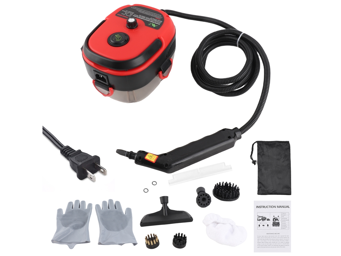 Aspiradora De Vapor Portátil De 1500 W Y 105 ℃ Para Limpieza Profunda, Con Depósito Extraíble Y 3 Cabezales De Cepillo.