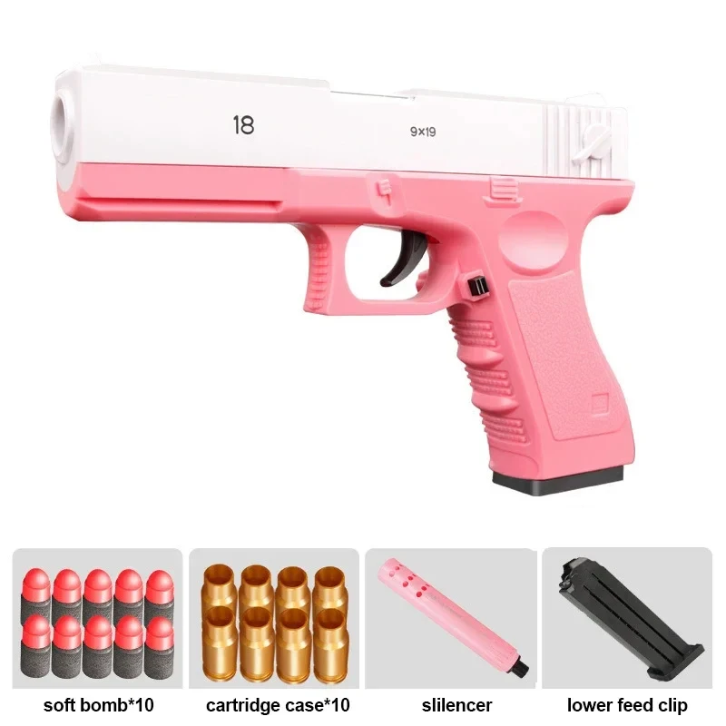 Pistola De Juguete De Balas Blandas (rosa), Adecuada Para Juegos Al Aire Libre De Niños Y Niñas.