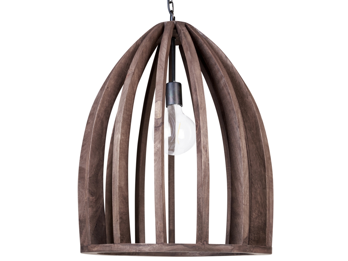 Lámpara de techo BELIANI Manair de Madera de mango Madera oscura 45x45x165