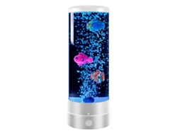Lámpara De Peces - Luz Led Nocturna Remota Para Acuario Con Peces Realistas Y Burbujas (blanca) Eifson