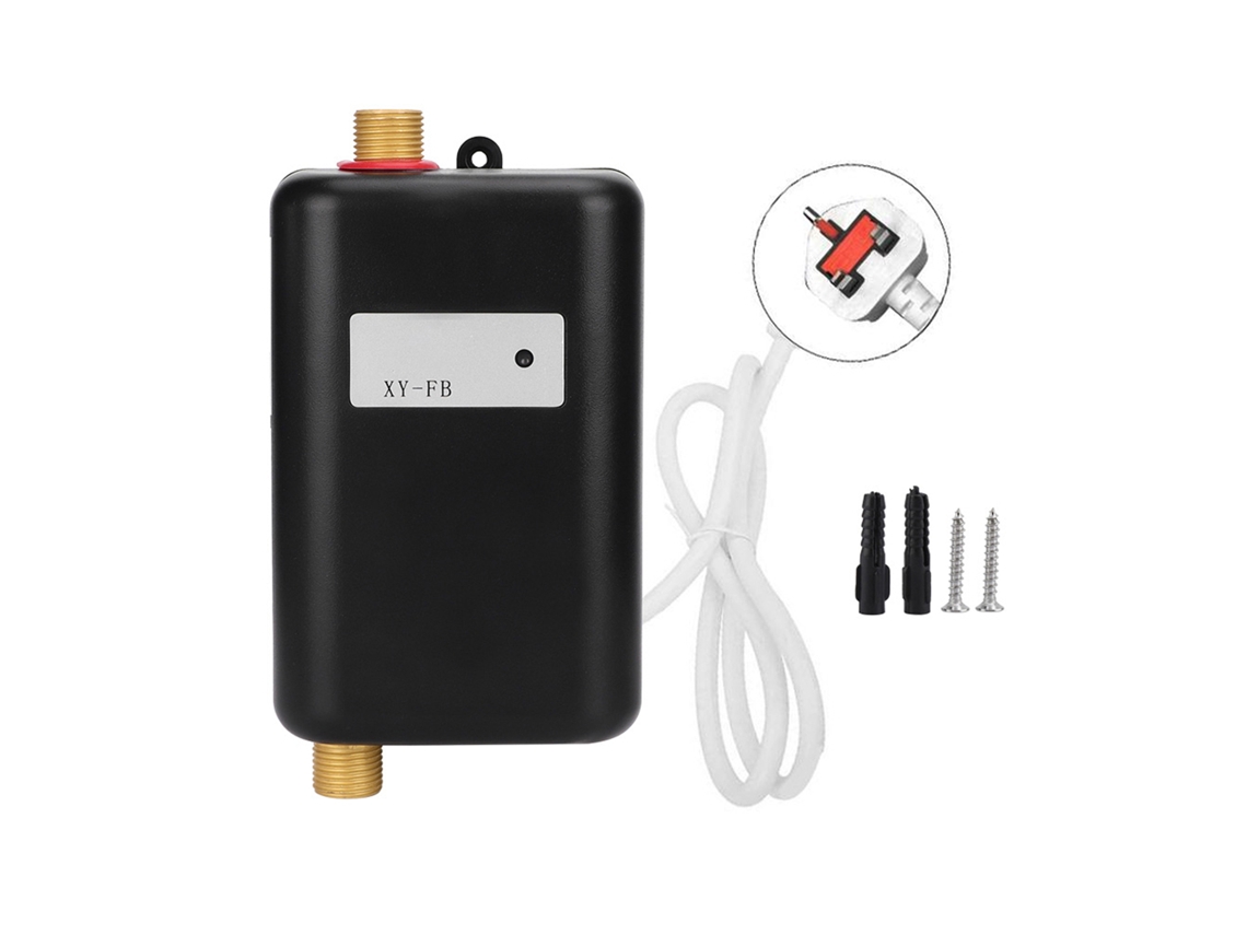 Calentador De Agua Inteligente Para Cocina Mini Rápido Con Luz Indicadora 3000w Negro