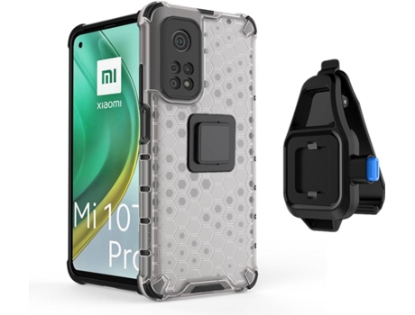 Funda con Clip para Xiaomi Mi 10T PHONESHIELD 4x1 Honeycomb Gris