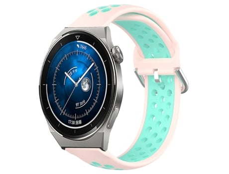 Correa de reloj inteligente para Huawei Watch GT3 Pro 46 mm 22 mm Correa de reloj deportivo transpirable perforada de silicona (rosa + pato de agua)