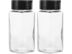 Conjunto De 2 Saleiros De Vidro De 120ml Para Condimentos E Pimenta.