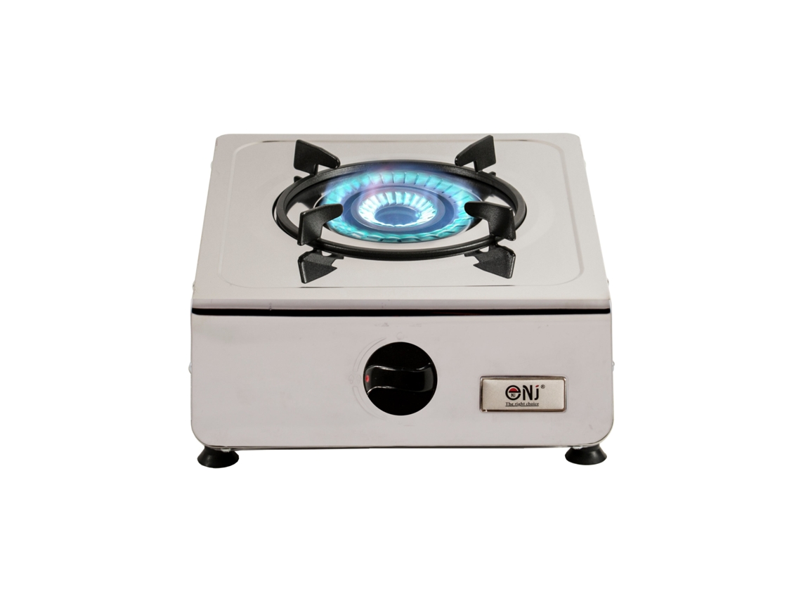 Estufa de gas NJ-100 de un solo quemador, de acero inoxidable, para acampar al aire libre, GLP, 4,4 kW