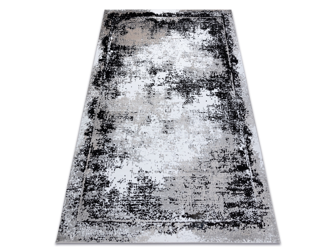 Alfombra Gloss Moderno 8493 78 Vintage, Elegante, Marco Gris/Negro (80 x 150 cm)