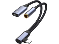 Adaptador de audio USB-C a 3,5 mm, 2 en 1, adaptador de jack de 3,5 mm | Convertidor con cable trenzado, cargador Gokoco