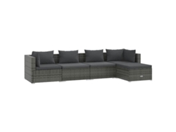 Maison Exclusive - Set De Muebles De Jardín 5 Pzas Y Cojines Ratán Sintético Gris