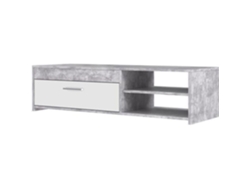 Mueble TV blanco y hormigón claro - 120 x 42,1 x 31,8 cm AUCUNE