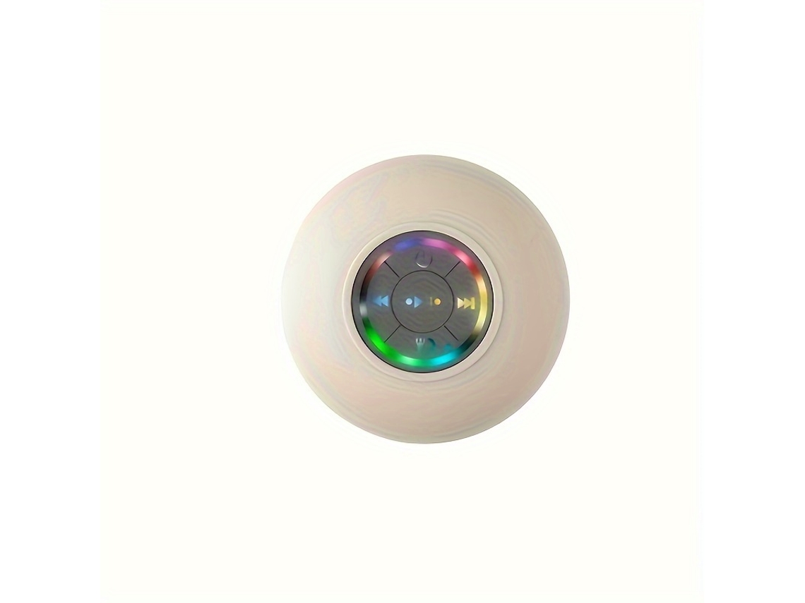 Altavoz Led Para Baño: Diseño Inalámbrico, Resistencia Al Agua Ipx-4, Control Por Botón, Montaje Con Ventosa.