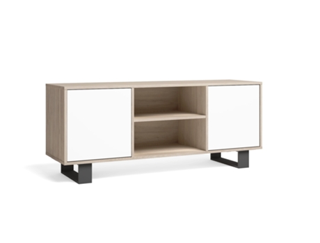 Mueble de TV SKRAUT HOME 140 Wind con 2 Puertas (Roble - Melamina - 137 x 40 x 57 cm)