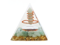 Rebe-pirâmide De Orgonita 6cm Cristal Pedra Cobre Energia Positiva Meditação Decoração