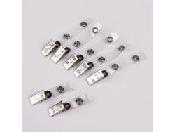 100 Clips De Metal Con Correas De Pvc Transparente Para Tarjetas De Identidad Y Portatargetas