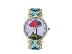 Elegante Reloj De Pulsera Unisex De Cuarzo Con Moderna Correa De Lana (09)