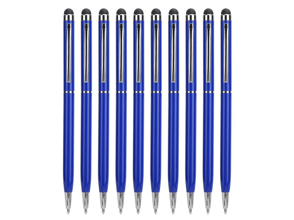 10 Unidades De Bolígrafos Metálicos Capacitivos 2 En 1 Con Pantalla Táctil - Azul