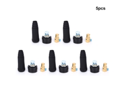 5 Conectores Rápidos De 35-50 Mm² Cuadrados Largos + Redondos Para Soldar, Color Negro, Estilo Europeo.