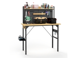 Banco De Trabajo Ajustable 48" Madera Con Ruedas Y Usb