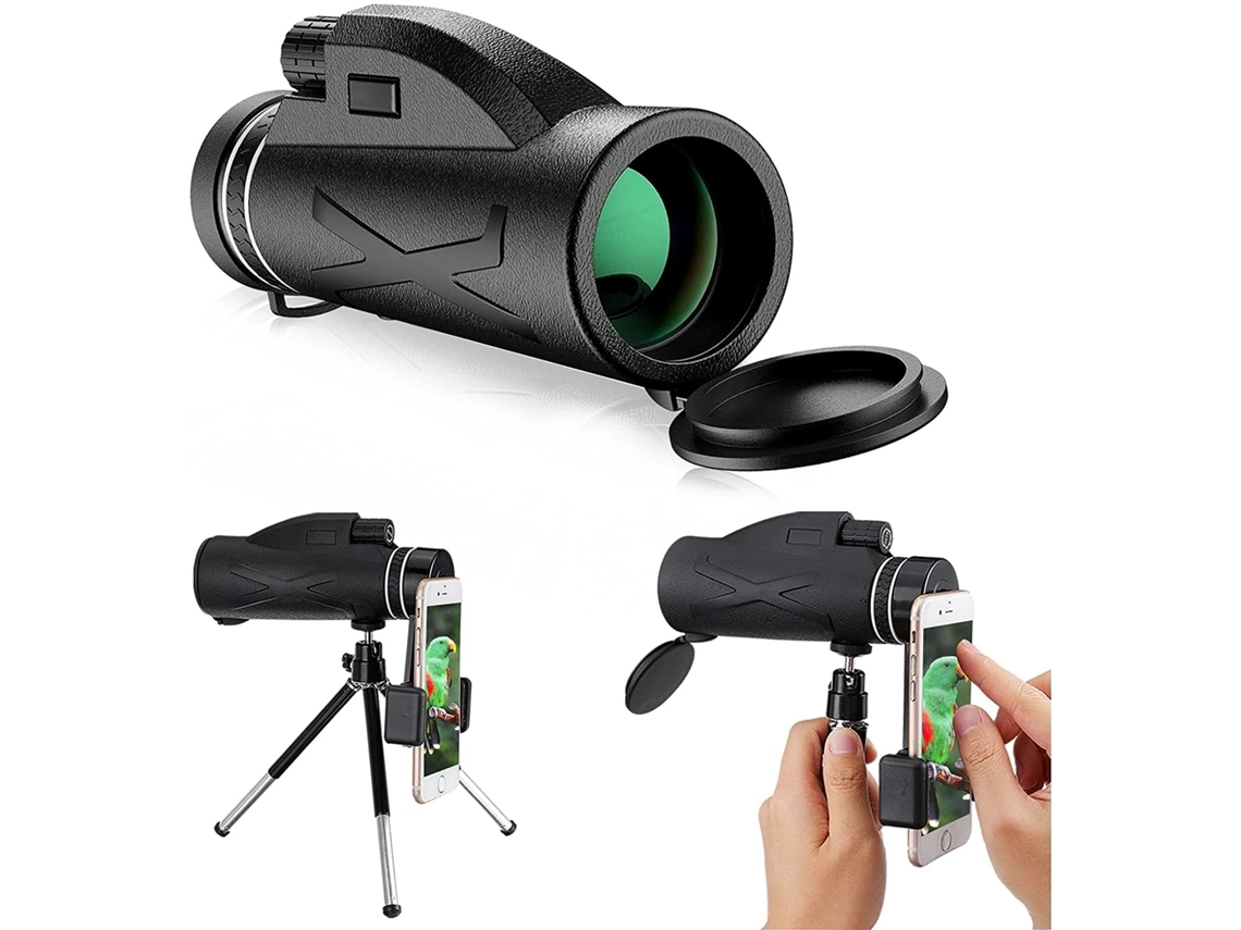 Prismáticos ENKERS 12X50 Alto Rendimiento HD Zoom Birdwatching Camping Negro-Negro