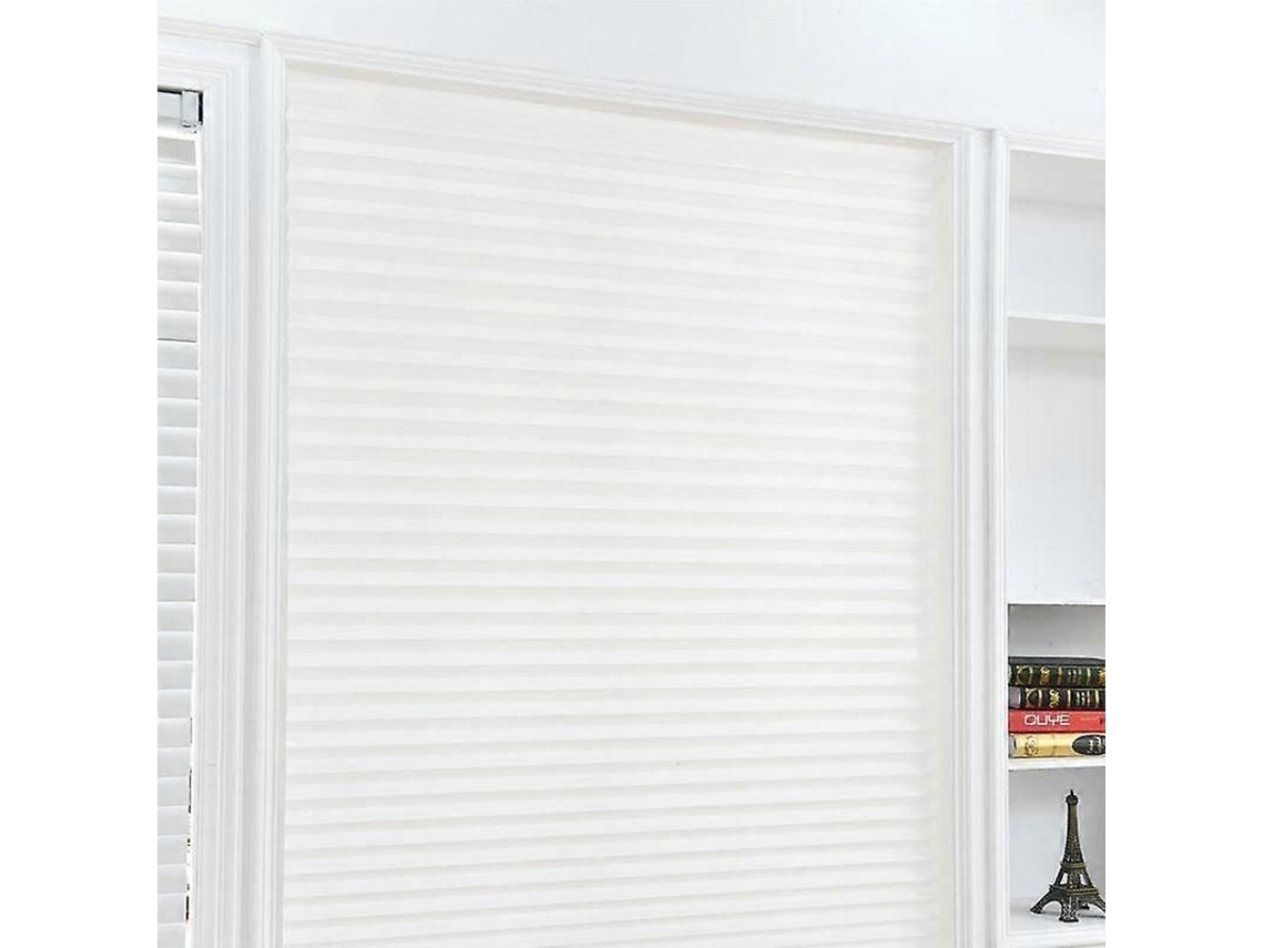 Persianas Plegables Autoadhesivas Para Ventanas 60x180cm Media Sombra Blanco Poliéster 60x180cm Blanco