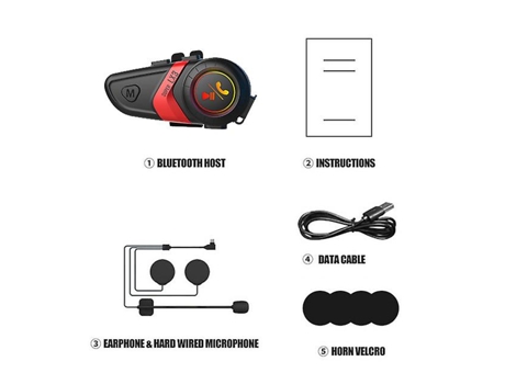 kit de manos libres Casco Moto Lx3 Rojo