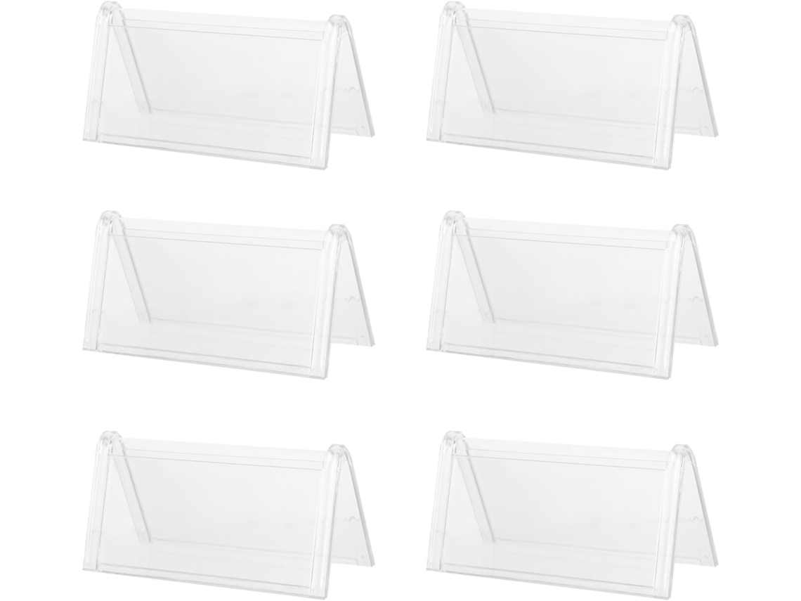 6 Tarjeteros Transparentes De Doble Cara Para Tarjetas De Visita, Ideales Para La Oficina O Como Marco De Exhibición.