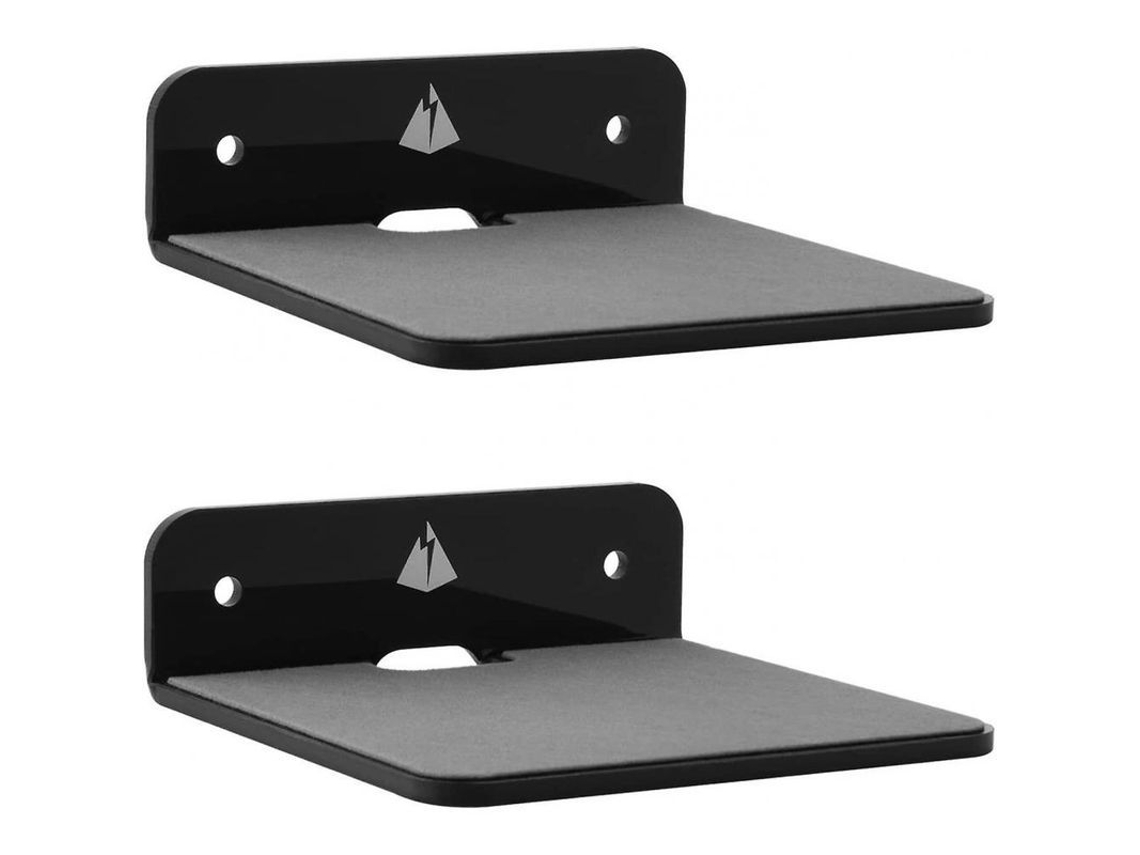 Repisa Flotante Mini Para Altavoces, 2 Unidades, Acrílico, Carga Máxima 800g, Tamaño 13.95x11x0.04cm 2 Paquete Negro