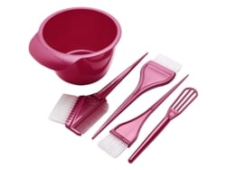 Kit Profesional De Tinte Para El Cabello, 5 Piezas, Pinceles Y Recipiente Para Teñir El Cabello En Casa, Esmalte De Uñas (fucsia)