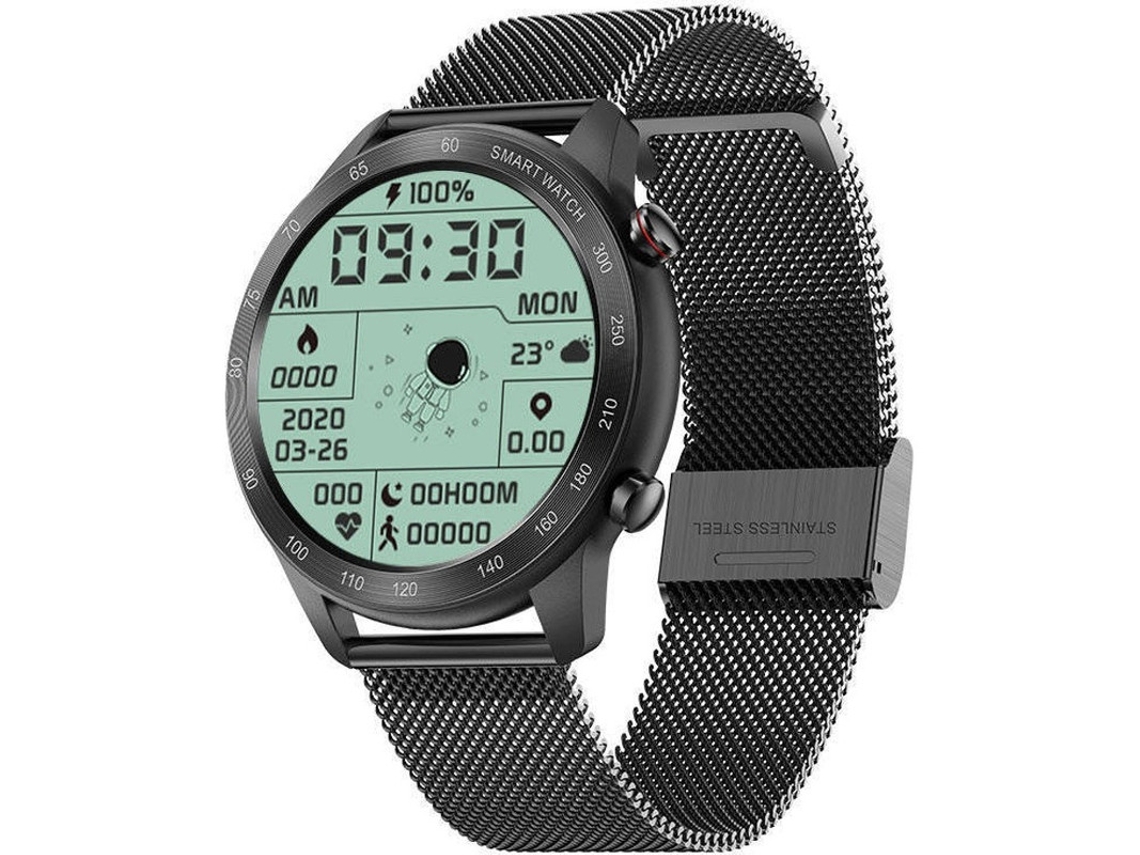 Reloj inteligente para hombre, resistente al agua IP68, con podómetro, monitor de actividad física y cardio, color negro.
