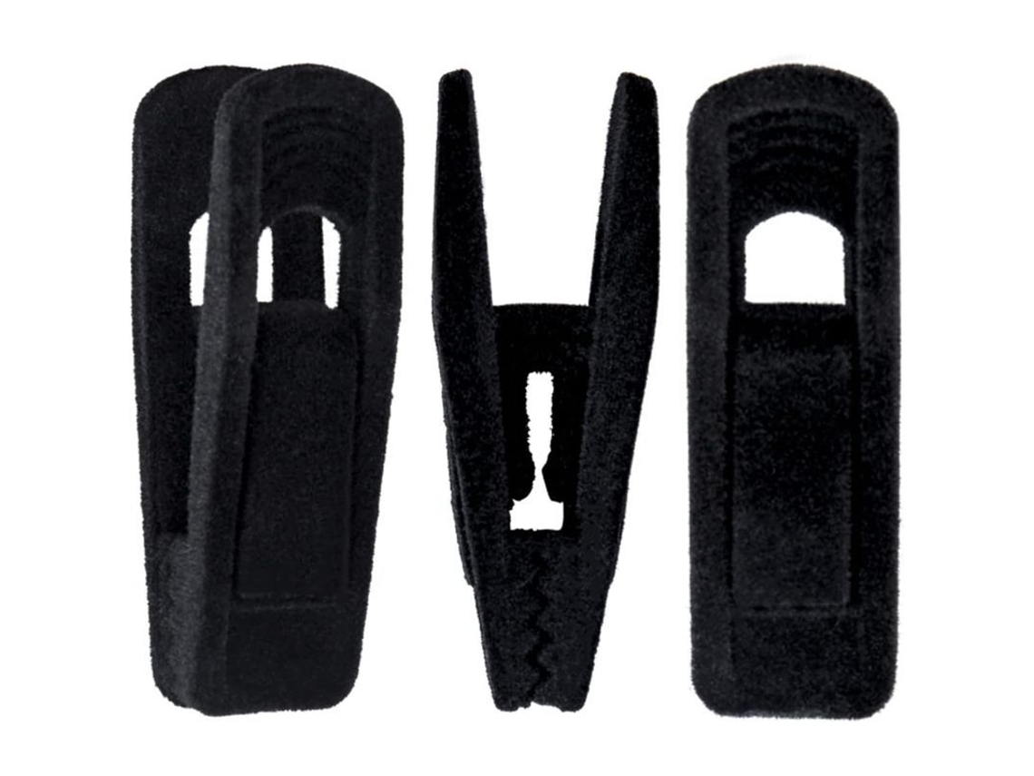 Rebe-linjou 20 ganchos para perchas de terciopelo, ganchos de fieltro resistentes para pantalones, color negro