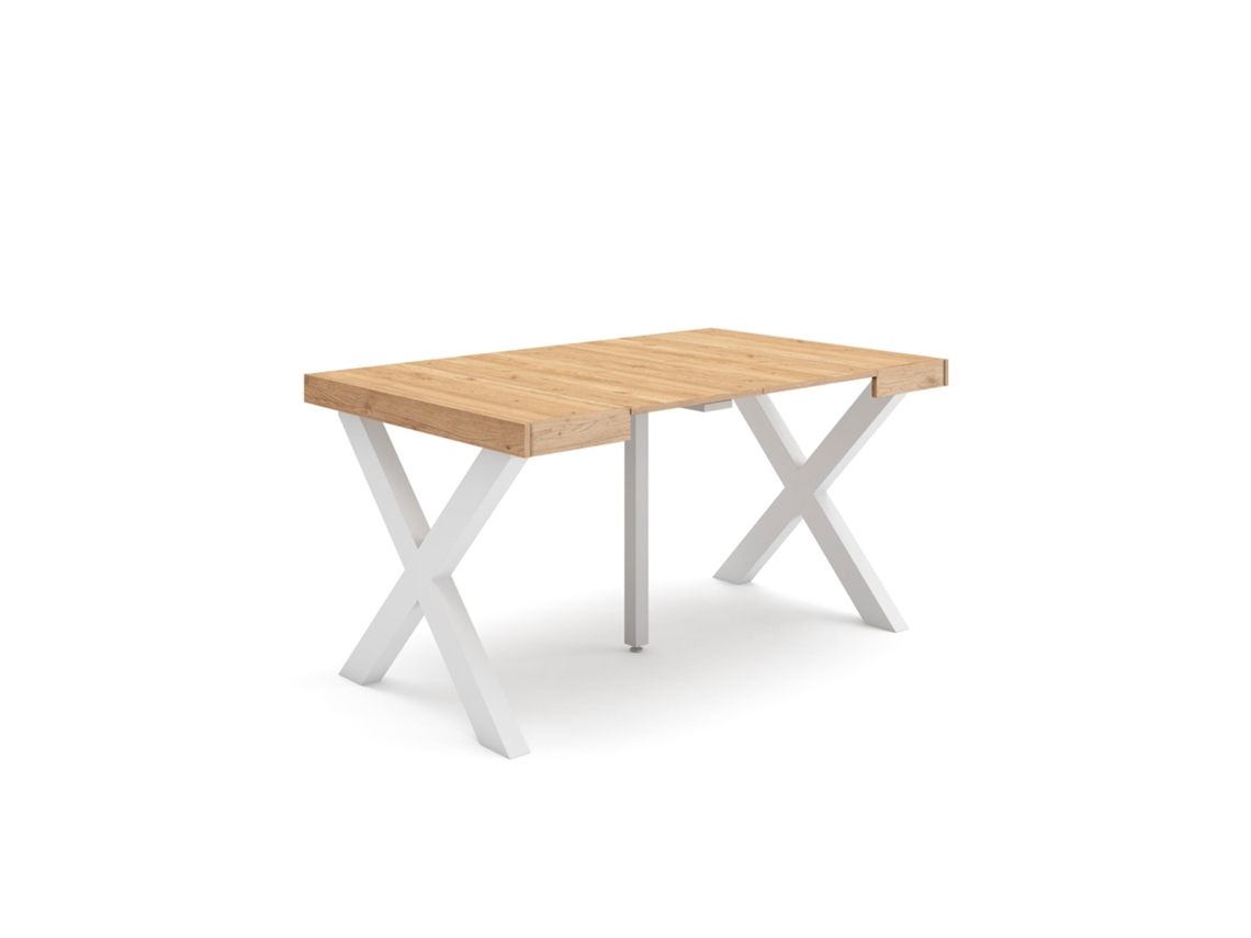 Mesa Consola extensible 140 Para 6 comensales Patas madera maciza Roble SKRAUT HOME
