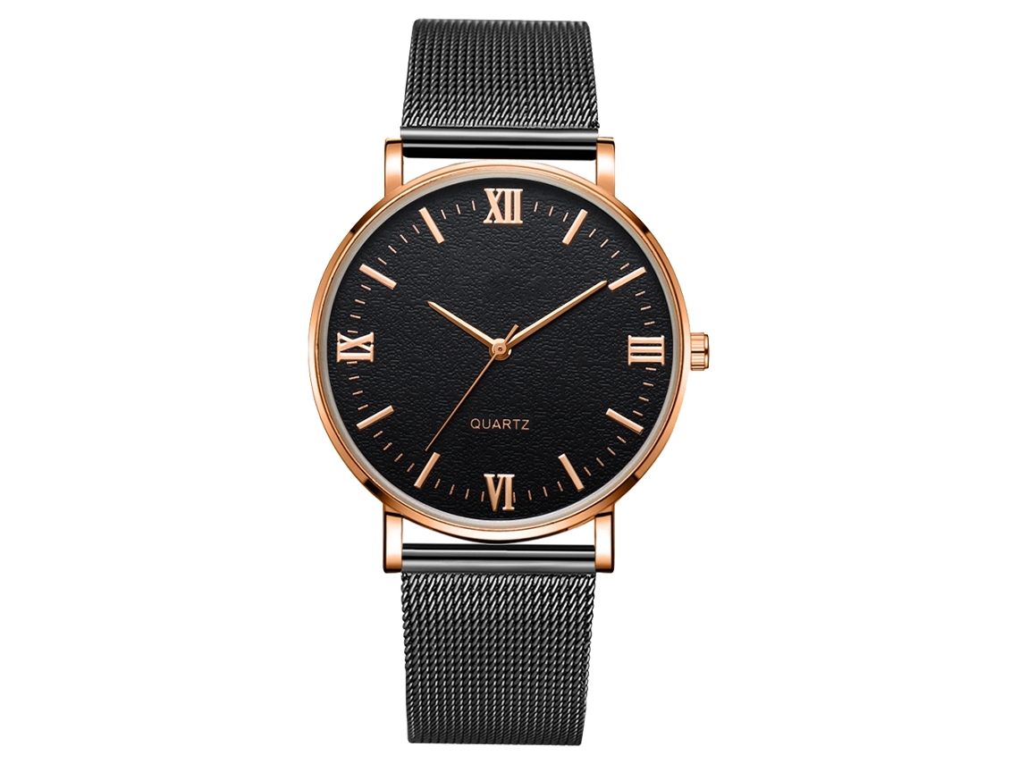 Reloj De Pulsera Zhoulianfa De Cuarzo Con Correa De Silicona, Esfera Redonda Grande, Estilo Casual Unisex (oro Rosa)