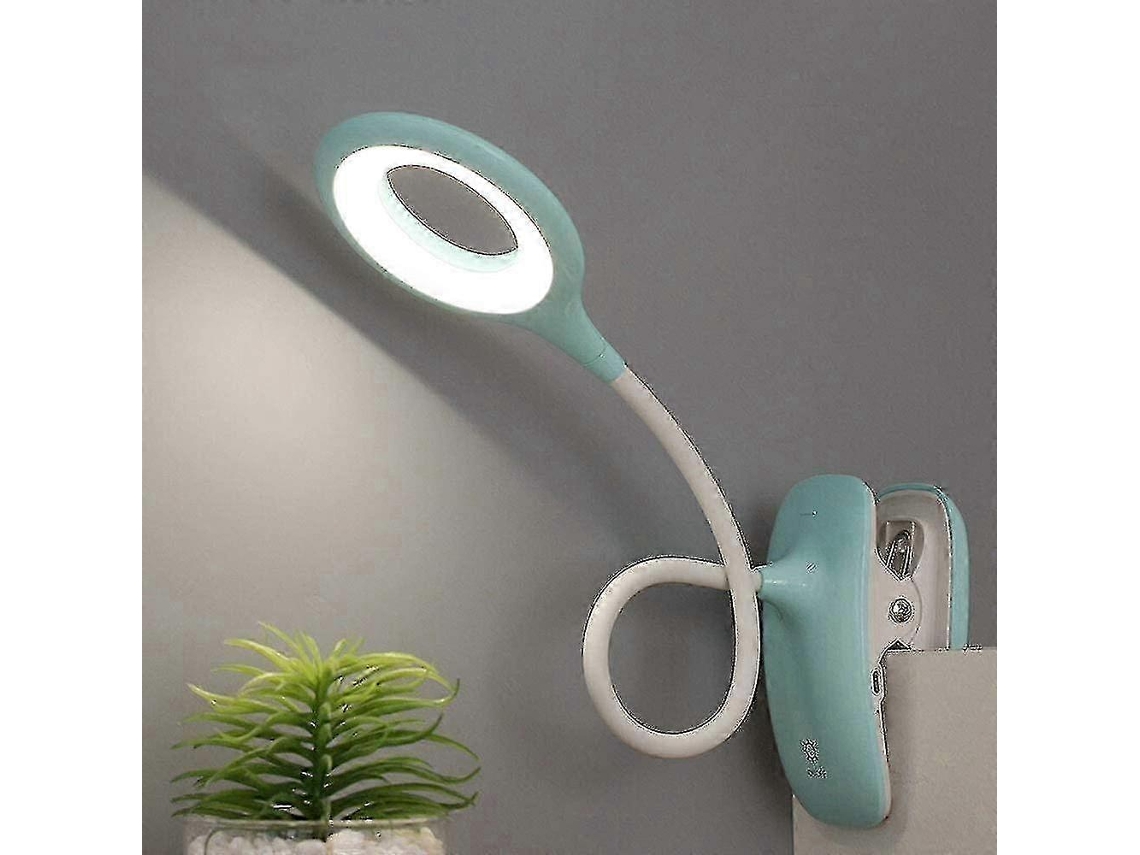 Lámpara de lectura LED con brillo ajustable y clip para usar sobre mesas y libros. Nostalgia88
