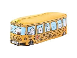 2026rebe-estuche De Lápices Linjou Canvas Autobús Escolar, Billetera Con Cremallera (amarillo)