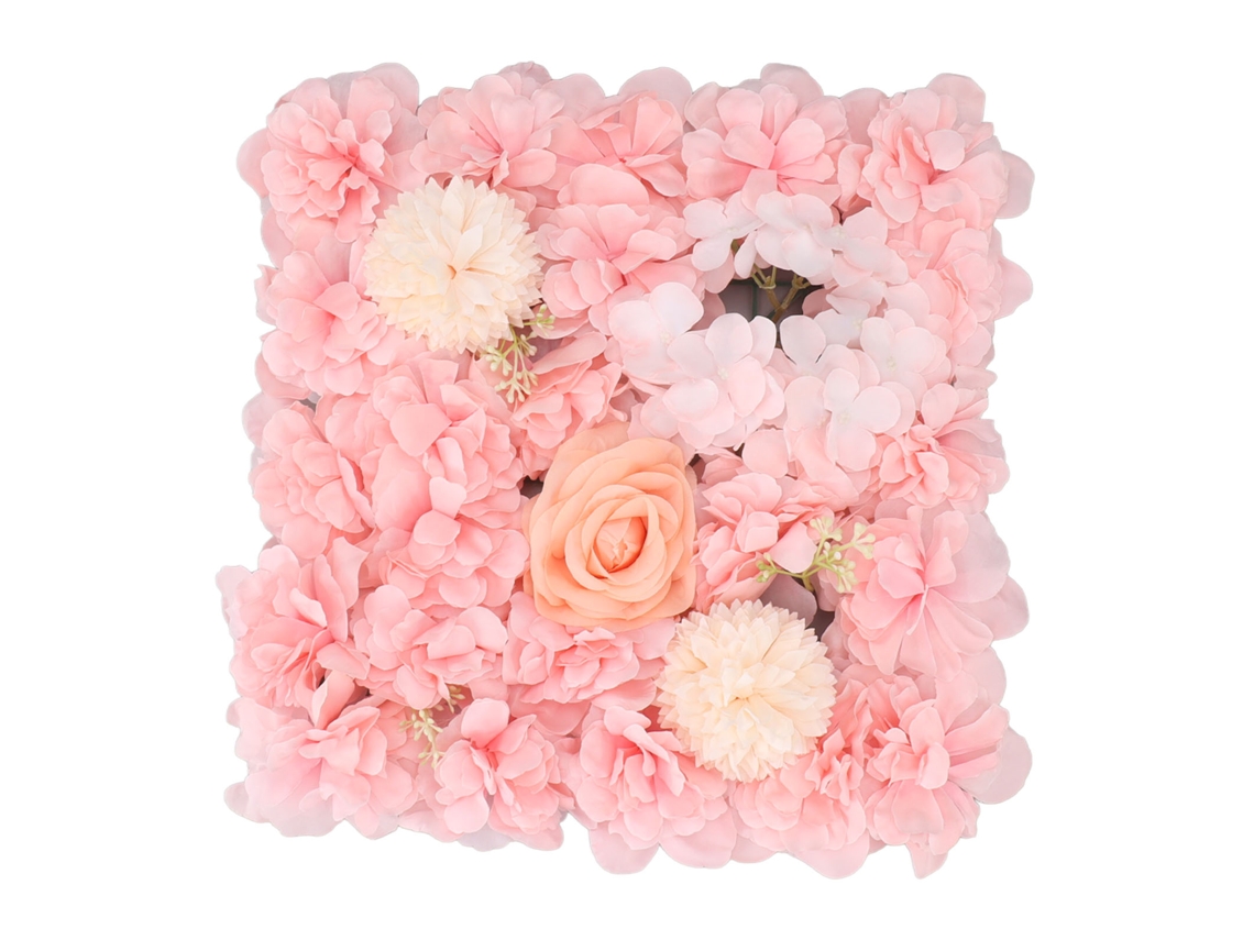 Panel De Pared De Flores Rosas De Seda Artificial Para Fondo De Boda, 38x38 Cm.