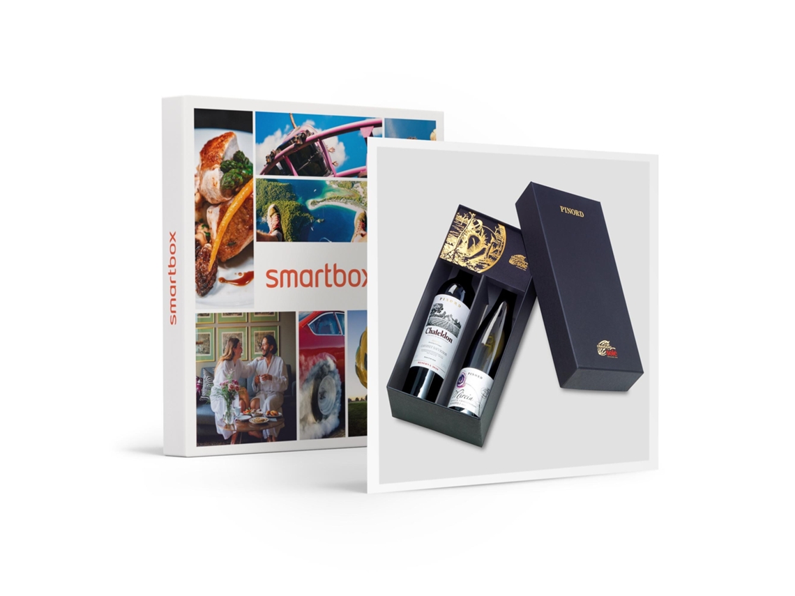 Caja Regalo SMARTBOX 2 botellas de vino de las Bodegas Pinord con chocolates a domicilio