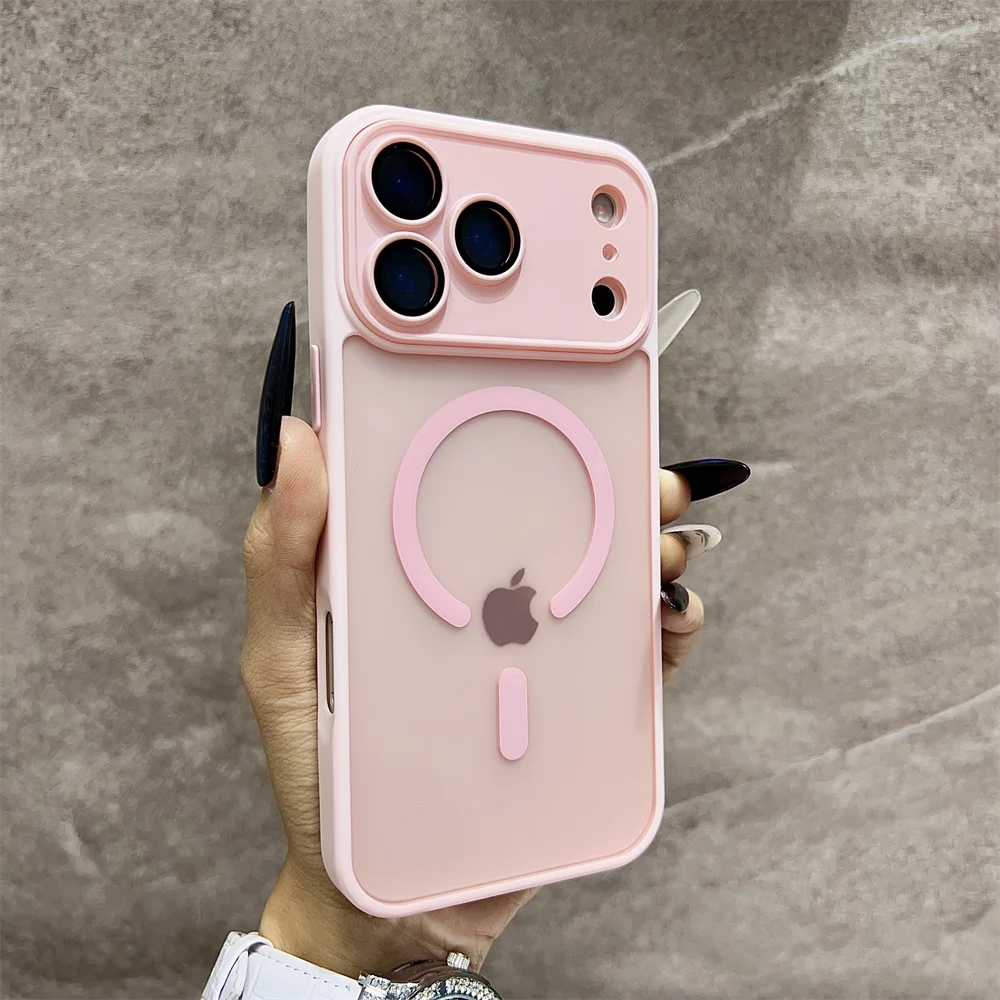 (iphone 13 Mini, Rosa) Funda Transparente De Carga Inalámbrica Para Iphone, Compatible Con Magsafe.