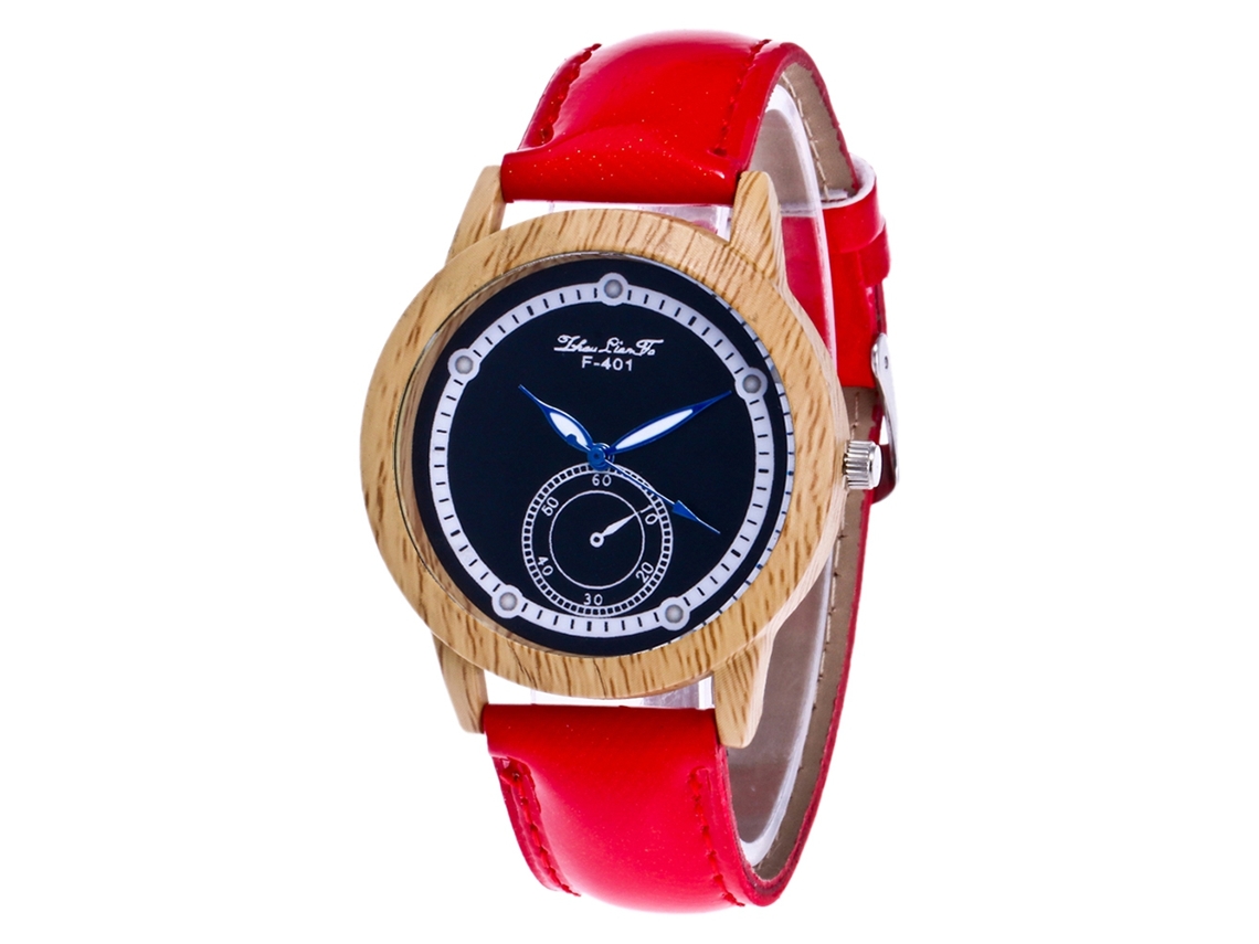 Elegante Reloj De Pulsera De Cuarzo Para Hombre Y Mujer, Color Rojo.