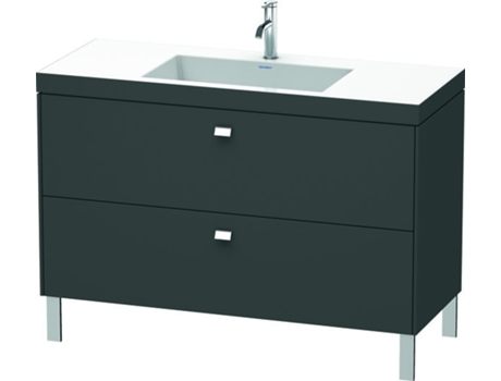 Lavamanos DURAVIT Brioso c-bonded con base de 120,0x48,0 cm 2 extraíbles sin rebosadero con banco con agujero para grifo sin agujero para grifo