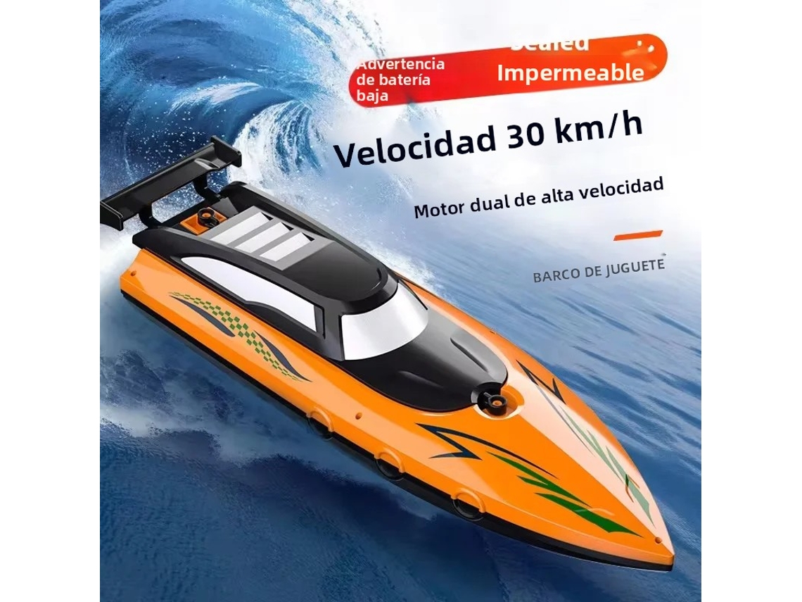 (naranja) Barco A Control Remoto Con Luces Led, Tamaño Completo De 2,4 Ghz, Tiempo De Vuelo De 30 Minutos.