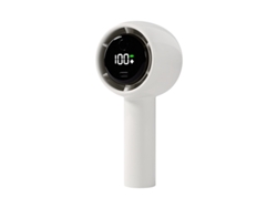 Mini ventilador portátil Turbo MDUG, pantalla digital, carga USB, potente flujo de aire (blanco)
