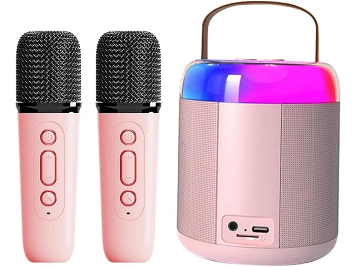 Máquina De Karaoke Portátil Y2, Sistema Bluetooth Ktv, Micrófono Dual, Sonido Estéreo De Alta Fidelidad, Color Rosa.