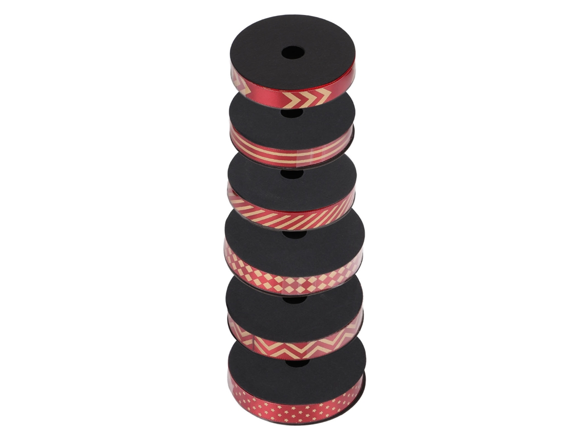 Cinta Decorativa Elegante, Brillante Y Flexible - Accesorios Para Manualidades Para Fiestas, Bodas Y Cumpleaños - Rojo Y Dorado