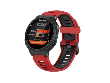 Correa para Garmin Forerunner 735/235 Correa de reloj de silicona bicolor rojo-negro VENISYMLIS