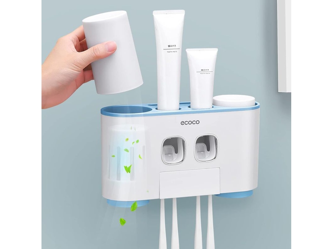 Suporte de Escova de Dentes para Parede Banheiro Dispenser Automático de Creme Dental Acessorios Organizadores Banheiro