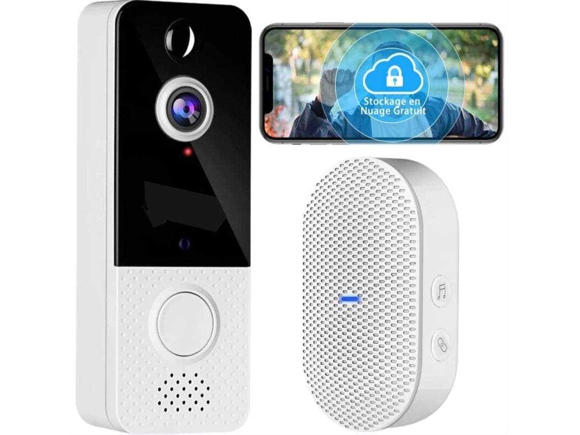 Timbre Inalámbrico Con Cámara, Timbre De Video Inalámbrico Con Tono De Llamada, 1080p Fhd, Detección De Personas Pir, Sin Batería Brilvibera-wer