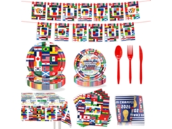 Kit de fiesta para el Mundial de 2026: Decoraciones, cubiertos y banderas para los aficionados.