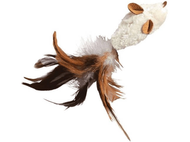 Peluche para Gatos KONG Refillables Feather Mouse (Ratón C/ Plumas )